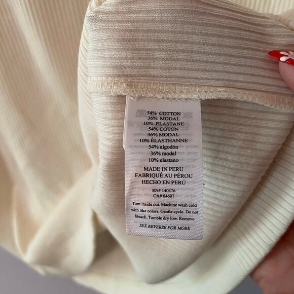 NWT Faherty Women's size XL White Freestyle Ribbed Knit Tee Scoop Neck Cotton - Picture 11 of 11